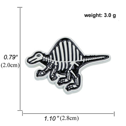 Girl Cartoon Black White Dinosaur Brooch Alloy Drip Oil Pin Badge