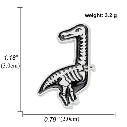 Girl Cartoon Black White Dinosaur Brooch Alloy Drip Oil Pin Badge