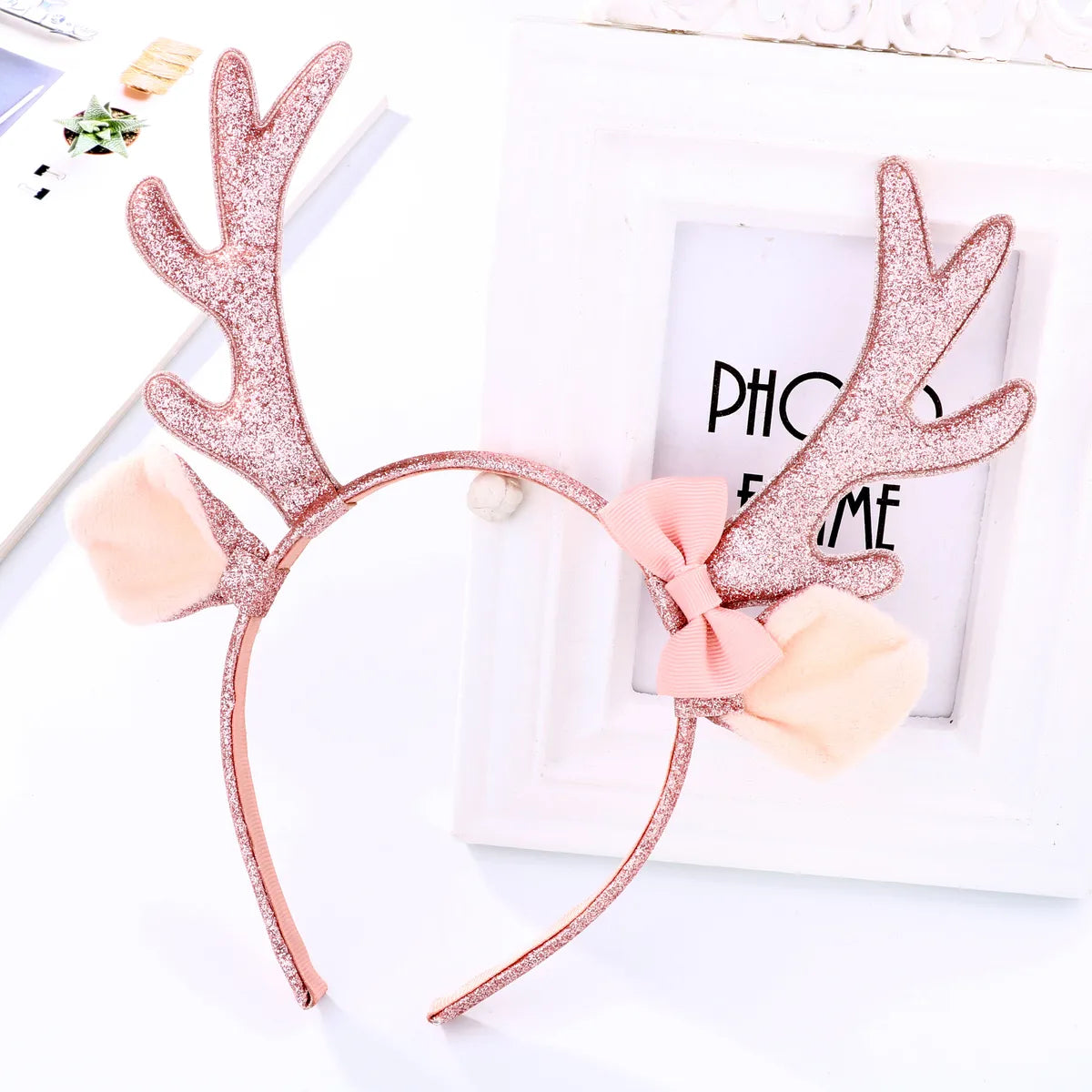 Girl'S Cartoon Style Deer Plastic Cloth Handmade Hair Band