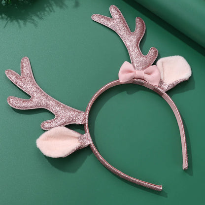 Girl'S Cartoon Style Deer Plastic Cloth Handmade Hair Band