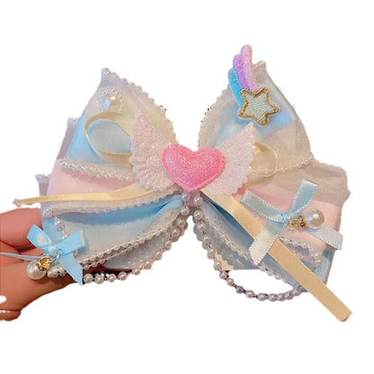 Girl'S Casual Cute Bow Knot Cloth Gauze Hair Clip