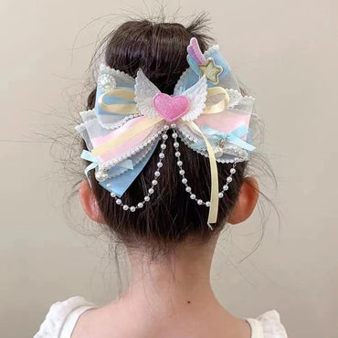 Girl'S Casual Cute Bow Knot Cloth Gauze Hair Clip