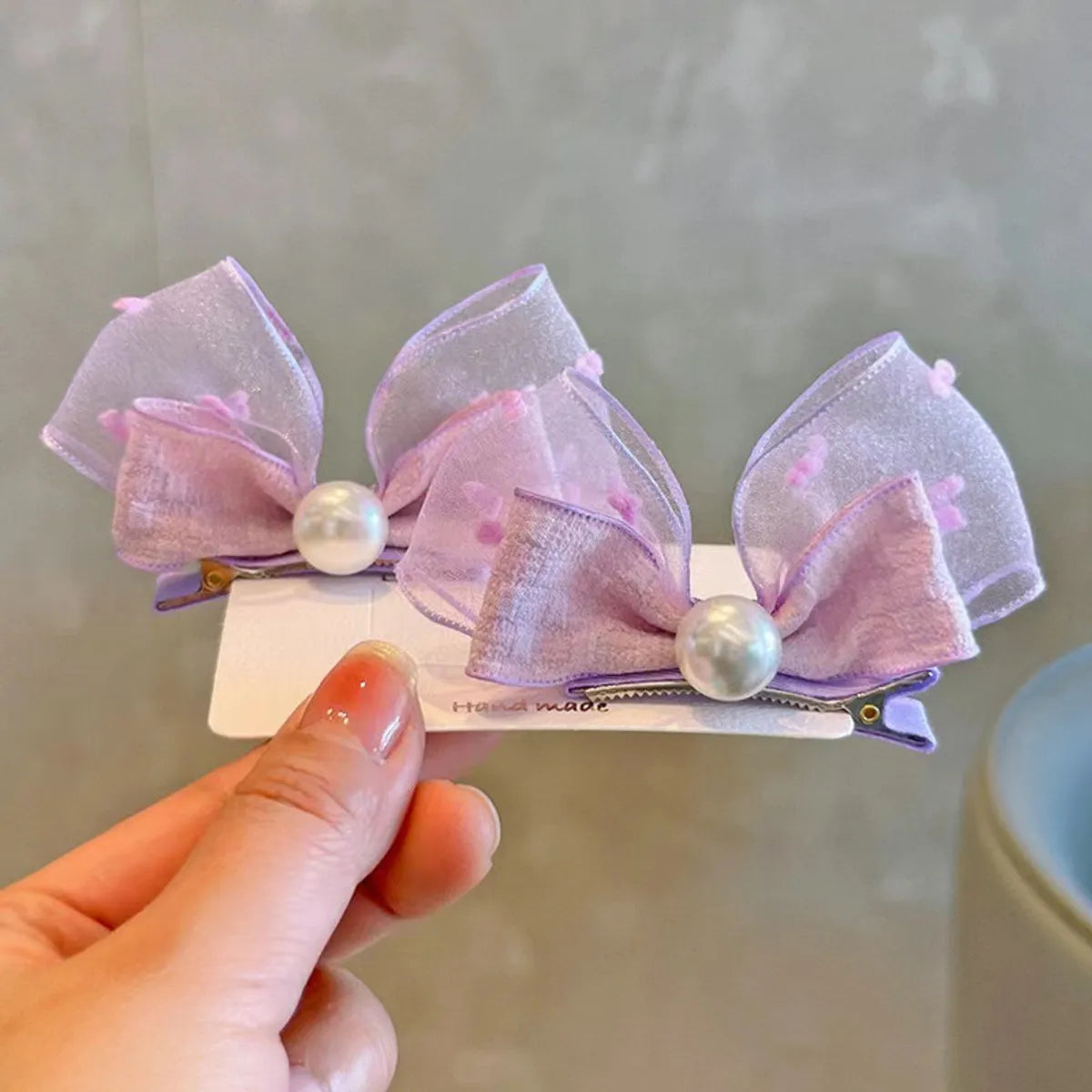 Girl'S Casual Cute Bow Knot Cloth Gauze Hair Clip