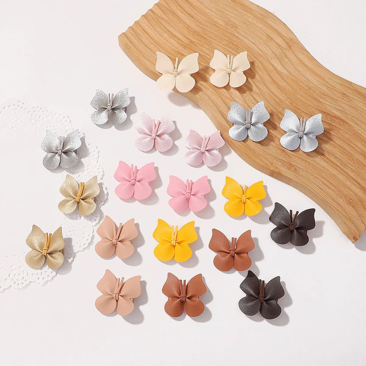 Girl'S Cute Butterfly Polyester Rib Hair Clip