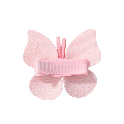 Girl'S Cute Butterfly Polyester Rib Hair Clip