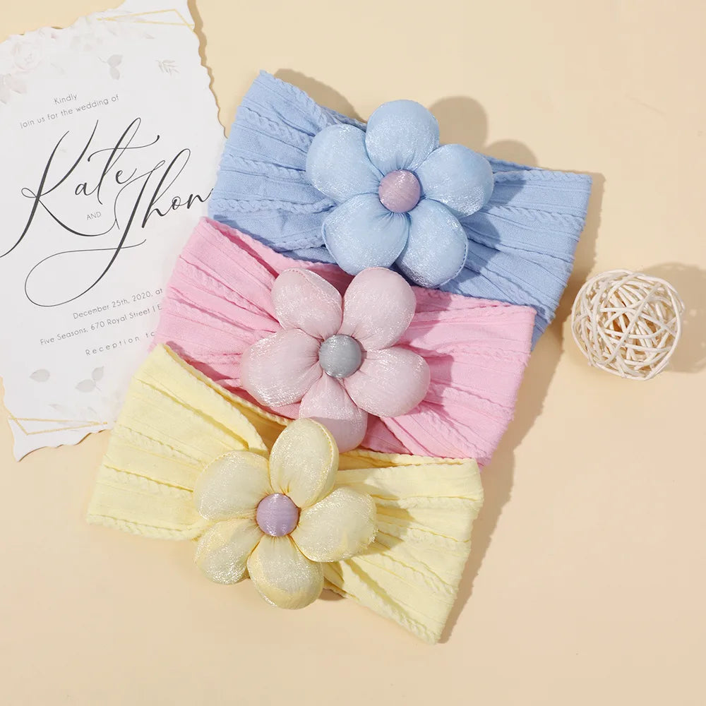 Girl'S Cute Flower Nylon Hair Band