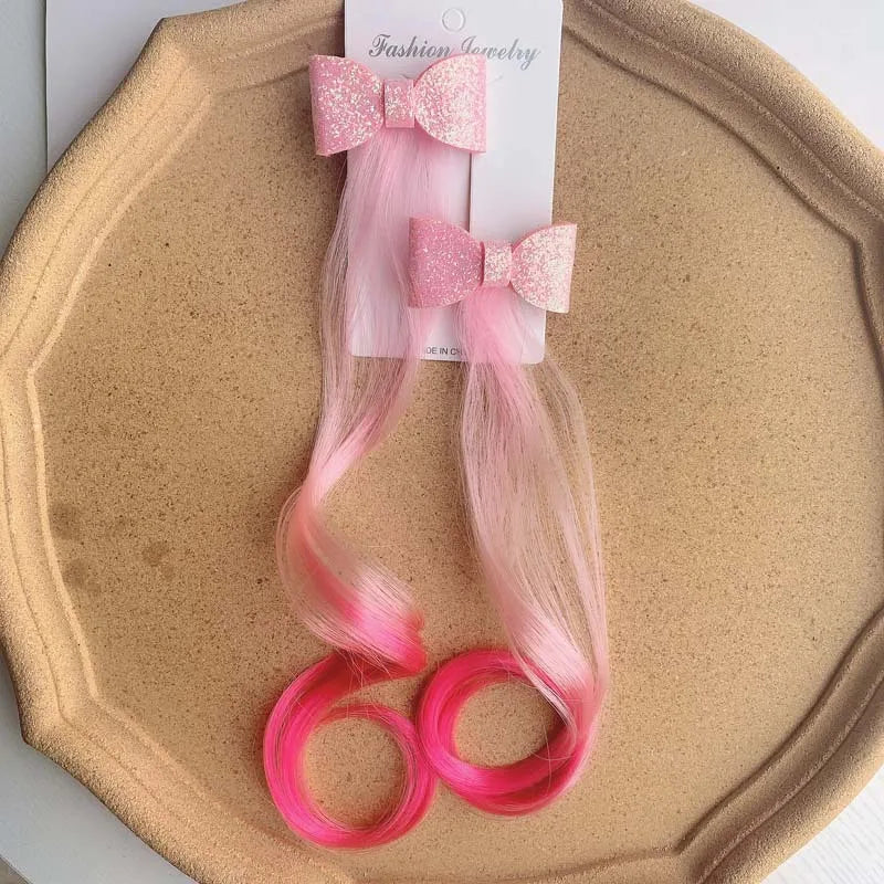 Girl'S Cute Sweet Bow Knot Cloth Hair Clip