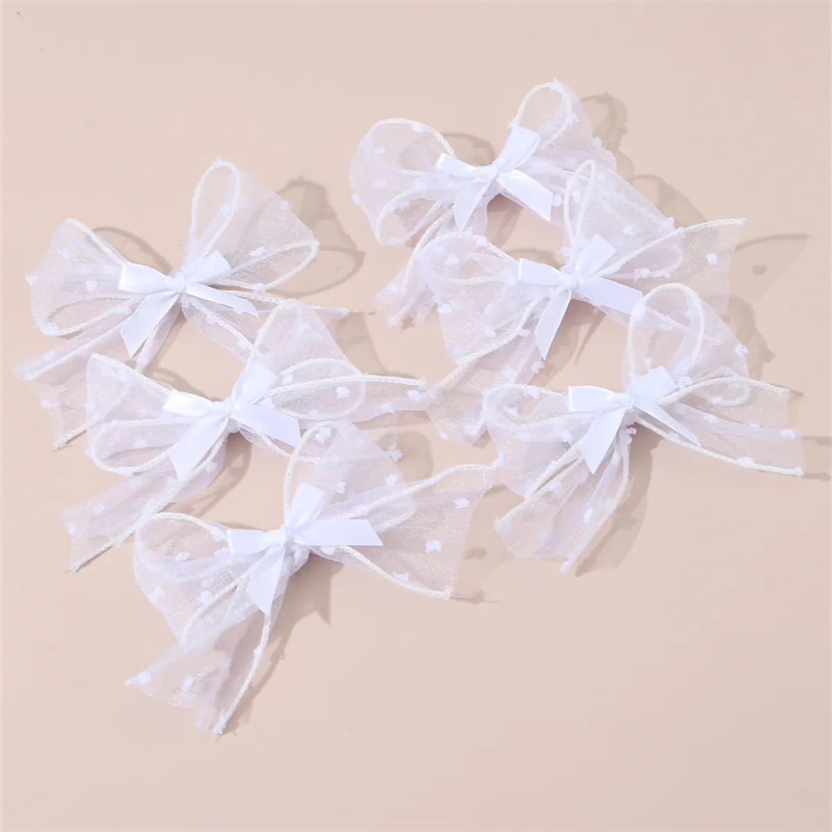 Girl'S Cute Sweet Bow Knot Cloth Ribbon Hair Clip