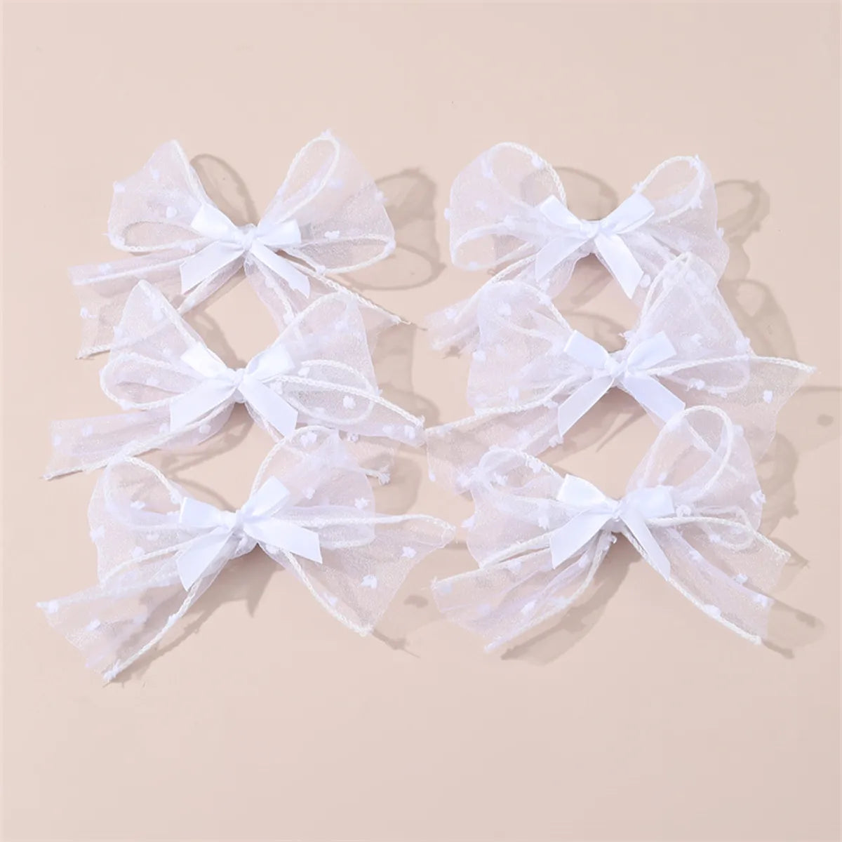 Girl'S Cute Sweet Bow Knot Cloth Ribbon Hair Clip