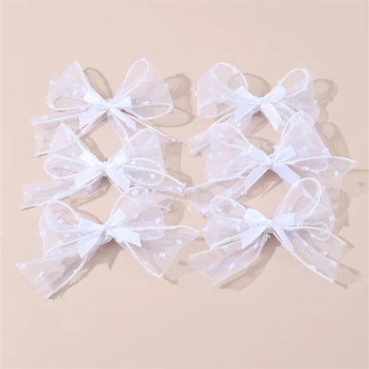 Girl'S Cute Sweet Bow Knot Cloth Ribbon Hair Clip