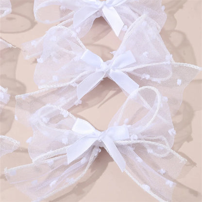 Girl'S Cute Sweet Bow Knot Cloth Ribbon Hair Clip