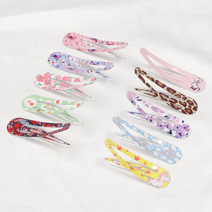 Girl'S Cute Sweet Printing Paint Dripping Oil Printing Hair Clip