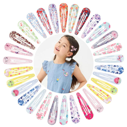 Girl'S Cute Sweet Printing Paint Dripping Oil Printing Hair Clip