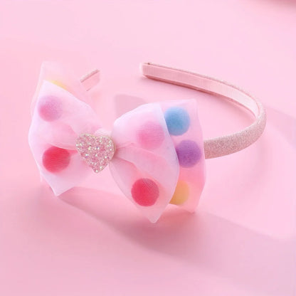 Girl'S Elegant Sweet Round Dots Spot Transparent Fabric Hair Band