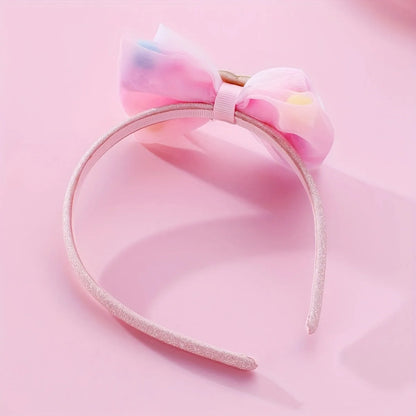 Girl'S Elegant Sweet Round Dots Spot Transparent Fabric Hair Band