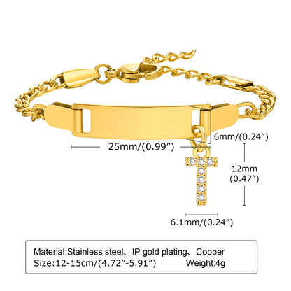 IG Style Simple Style Letter 201 Stainless Steel Plating Inlay Zircon Girl'S Bracelets