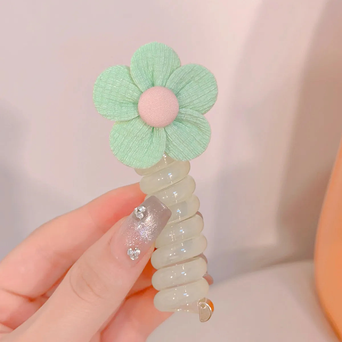 Girl'S IG Style Sweet Flower Bow Knot Cloth Rubber Hair Tie