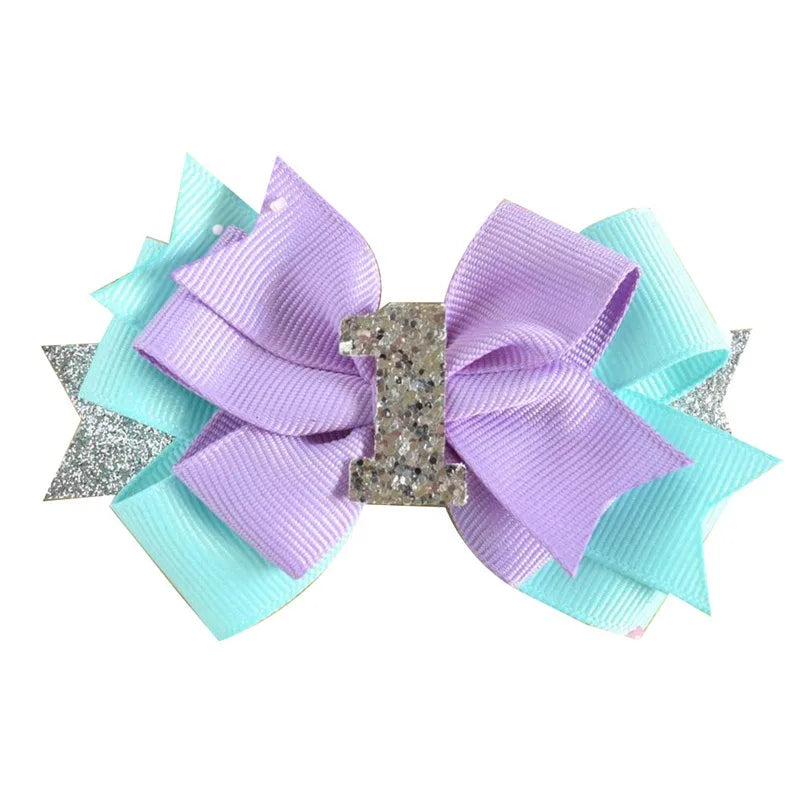 Girl'S IG Style Sweet Number Bow Knot Cloth Hair Clip