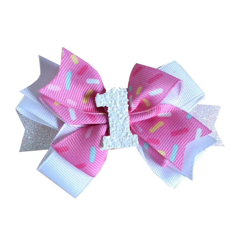 Girl'S IG Style Sweet Number Bow Knot Cloth Hair Clip