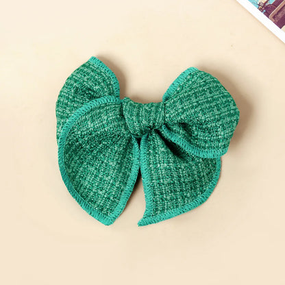 Girl'S IG Style Sweet Plaid Bow Knot Cloth Hair Clip