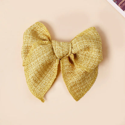 Girl'S IG Style Sweet Plaid Bow Knot Cloth Hair Clip