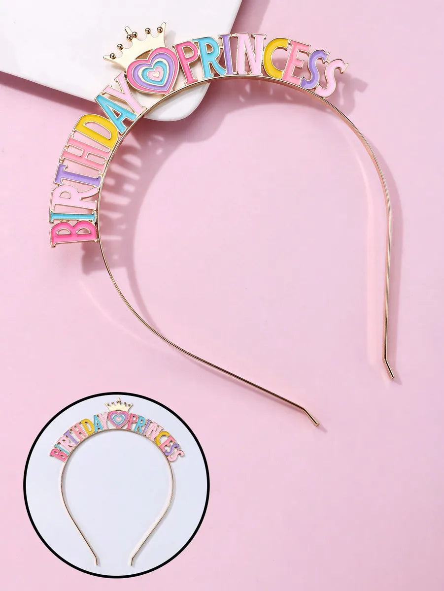 Girl'S Princess Cute Letter Zinc Alloy Plating Hair Band