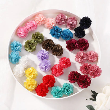 Girl'S Simple Style Classic Style Flower Cloth Hair Clip