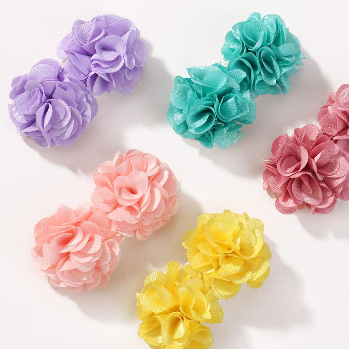 Girl'S Simple Style Classic Style Flower Cloth Hair Clip