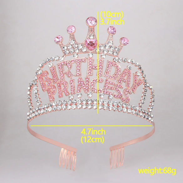 Girl'S Simple Style Crown Alloy Inlay Rhinestones Crown