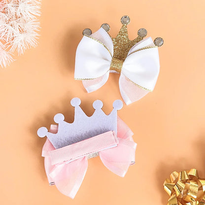 Girl'S Sweet Crown Cloth Hair Clip