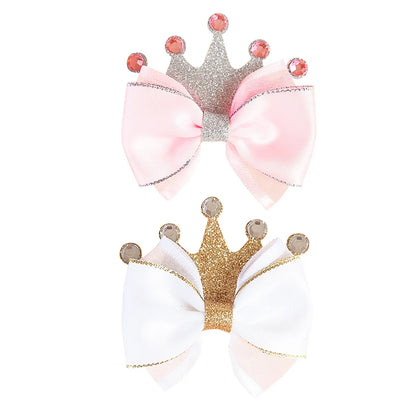 Girl'S Sweet Crown Cloth Hair Clip