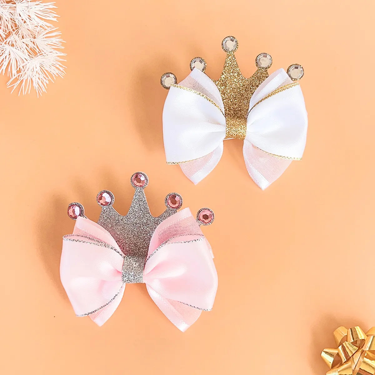 Girl'S Sweet Crown Cloth Hair Clip