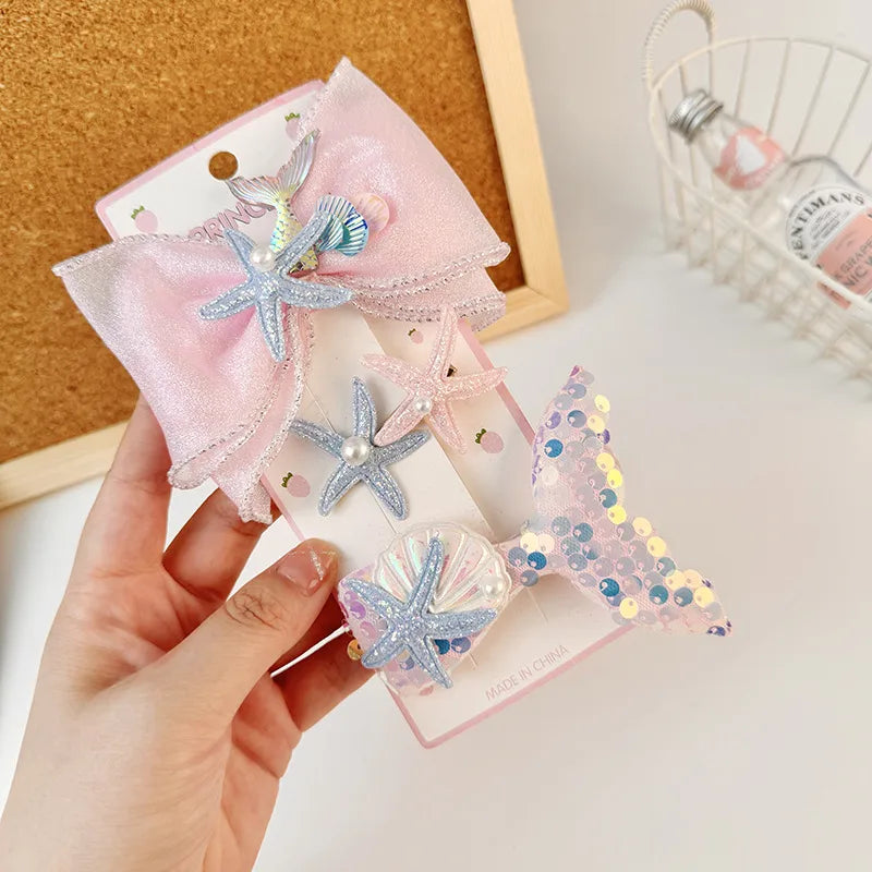 Girl'S Sweet Fish Tail Cloth Hair Clip