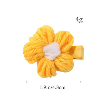 Girl'S Sweet Flower Plush Hair Clip