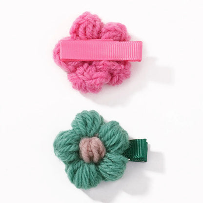 Girl'S Sweet Flower Plush Hair Clip