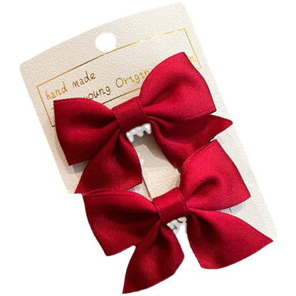 Girl'S Sweet Korean Style Bow Knot Cloth Metal Hair Clip