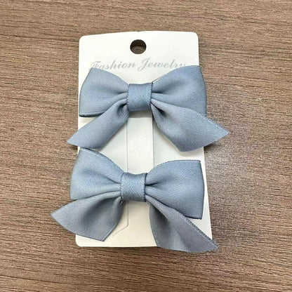 Girl'S Sweet Korean Style Bow Knot Cloth Metal Hair Clip