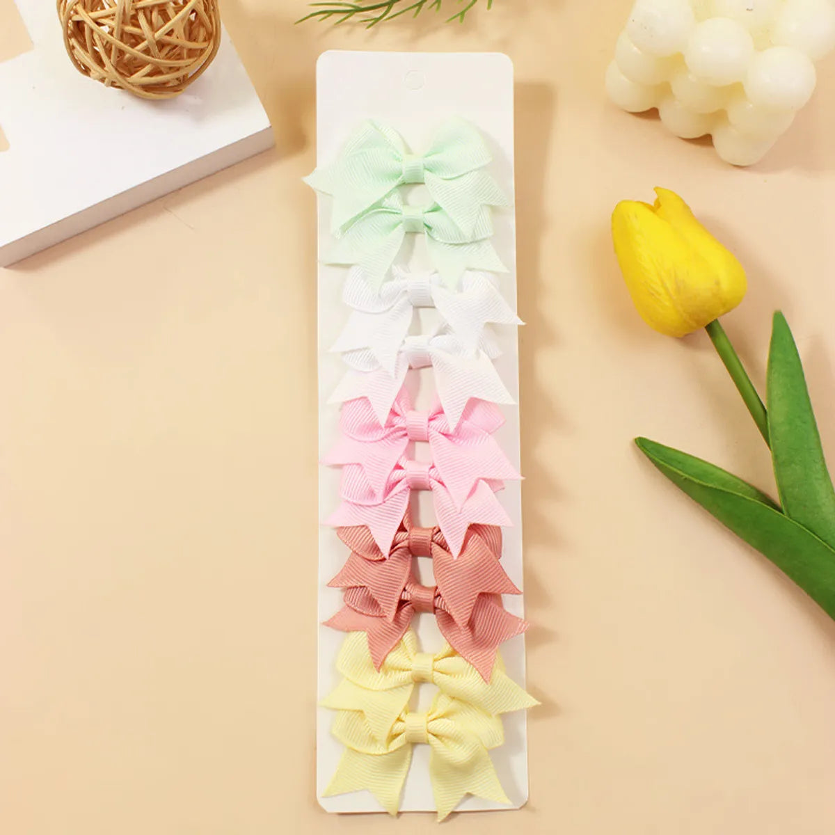 Girl'S Sweet Korean Style Bow Knot Polyester Hair Clip