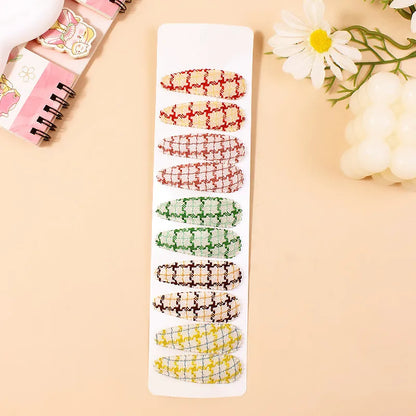 Girl'S Sweet Korean Style Geometric Polyester Rib Hair Clip