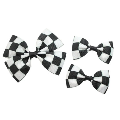 Girl'S Sweet Simple Style Lattice Bow Knot Cloth Hair Clip