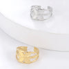 Girlfriends Same Gift Elegant 18k Real Gold Plating Non-fading Four-petal Flower Twine Rope Open Stainless Steel Ring