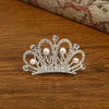 Girls Alloy Plating Silver Electroplating Pearl Rhinestone Crown Headdress Jewelry Comb