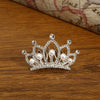 Girls Alloy Plating Silver Electroplating Pearl Rhinestone Crown Headdress Jewelry Comb