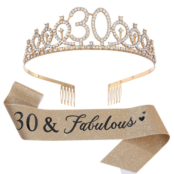 Girls Birthday Crown Shoulder Strap Set Alloy Electroplating Simple Style