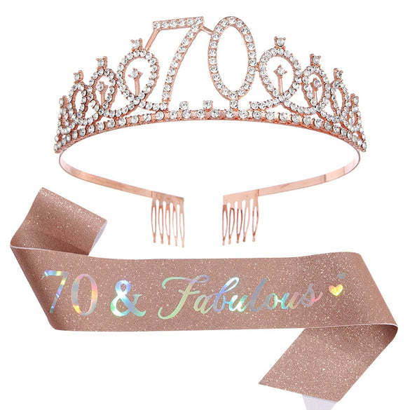 Girls Birthday Crown Shoulder Strap Set Alloy Electroplating Simple Style