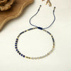 Girls Bohemian Style Handwoven Bracelet With Glass Glaze And Agate Natural Stone Beads Geometric Pattern