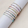 Girls Bohemian Style Handwoven Bracelet With Glass Glaze And Agate Natural Stone Beads Geometric Pattern