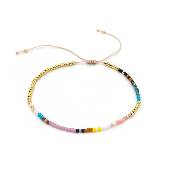 Girls Bracelet Glass Glaze Geometric Handwoven