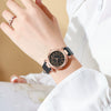 Girls' Casual Allmatch Mini Elegant Student Belt Watch Alloy Case Ordinary Glass Mirror Iron Buckle Imitation Leather Strap Round Dial