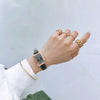 Girls' Casual Retro Leisure Square Watch With Alloy Case Stainless Steel Buckle And Imitation Leather Strap